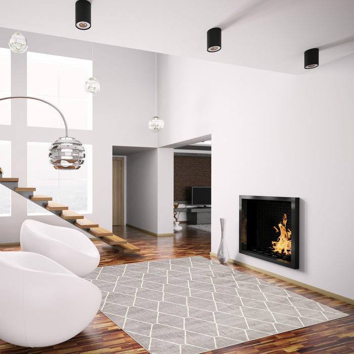 Carpette August griseblanche 6 pi 7 po x 9 pi 6 po