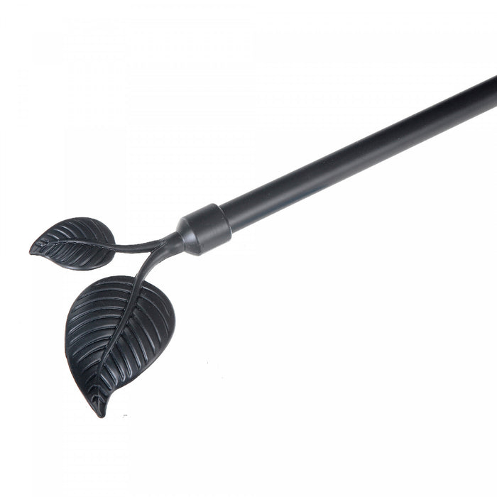 Ensemble de tringles à rideaux Foliole de 16 à 19 mm en métal - noir
