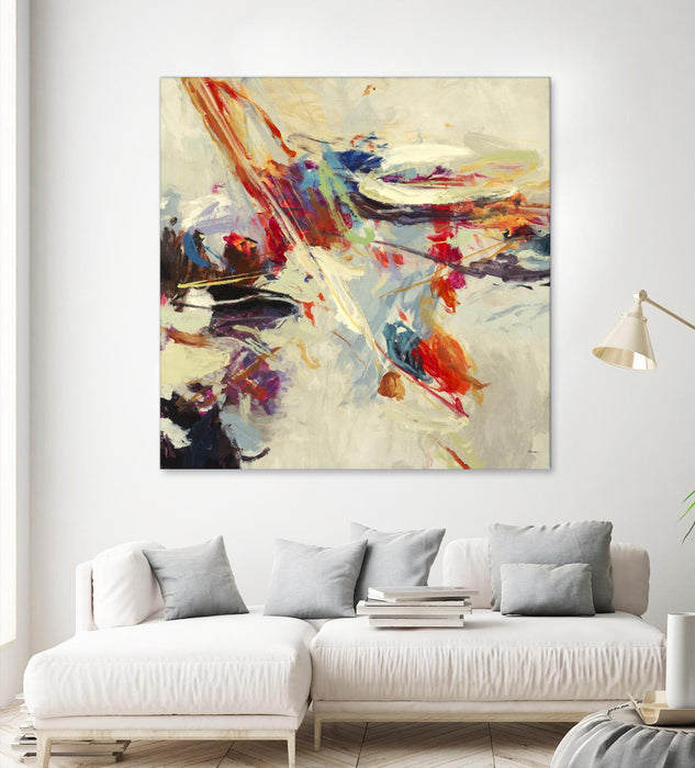 Œuvre d’art murale Giant Art « Positive Energy I » 54 x 54