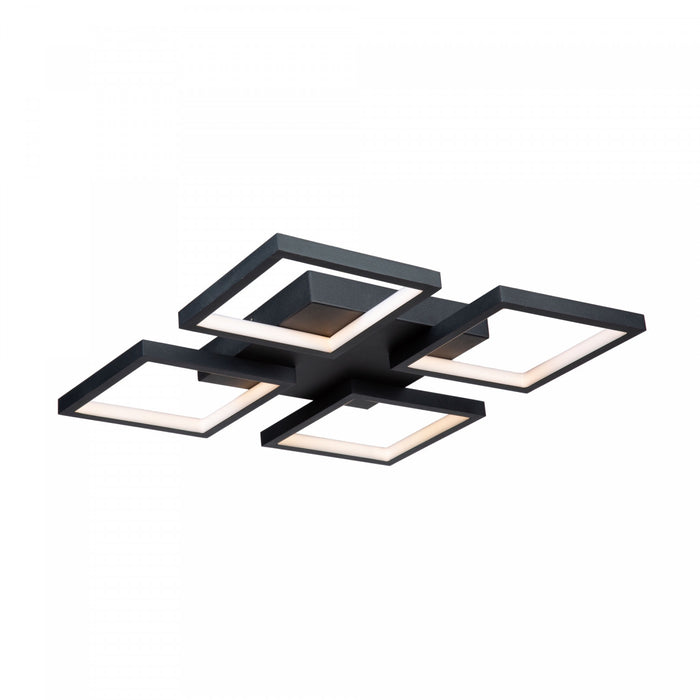Plafonnier affleuré Graymar noir à DEL de 24 W