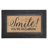 Tapis de plancher « Smile You’re on Camera » en caoutchouc et tapis-brosse