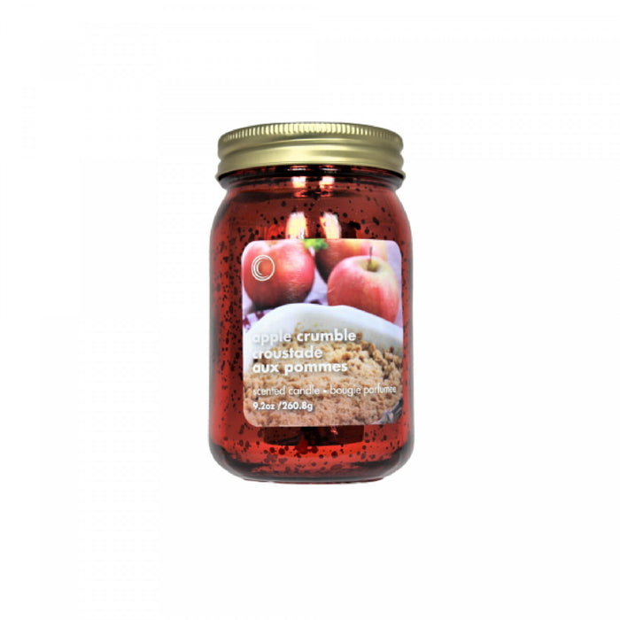 Chandelle de 9,2 oz à arôme de croustade aux pommes dans un pot Mason électroplaqué - ensemble de 2
