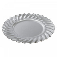 Assiette de présentation de 13 po argentée ornée de vagues - ensemble de 6
