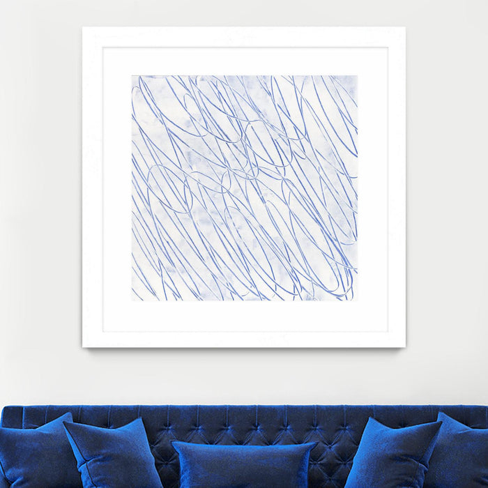 Œuvre d’art murale encadrée blanche et mate « Hula Ii » 30 x 30