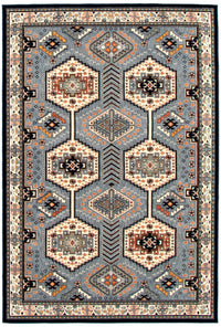Carpette Edwin bleu marin ivoire - 5 pix 7 pi