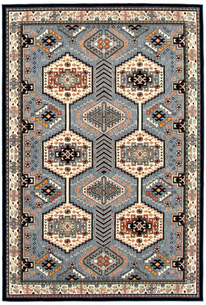 Carpette Edwin bleu marin ivoire - 5 pix 7 pi