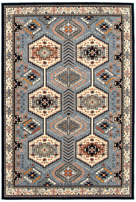 Carpette Edwin bleu marin ivoire - 5 pix 7 pi