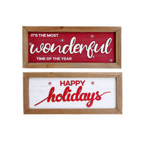 Panneau en bois avec texte 3D en anglais - ensemble de 2 décorations murales