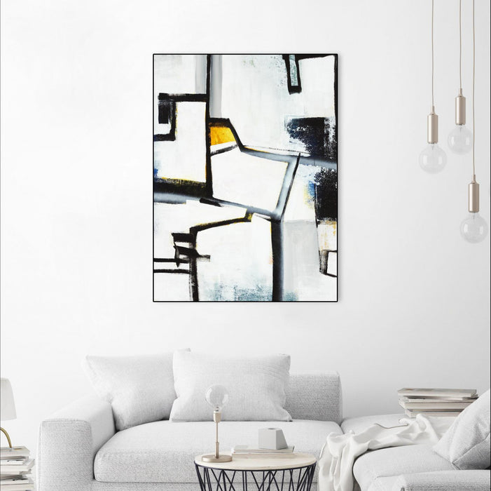 Œuvre d'art murale sur toile encadrée noire « The A Line Ii » 18 x 24