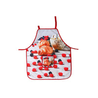 Tablier avec poche orné de croissants et café - ensemble de 2 pièces