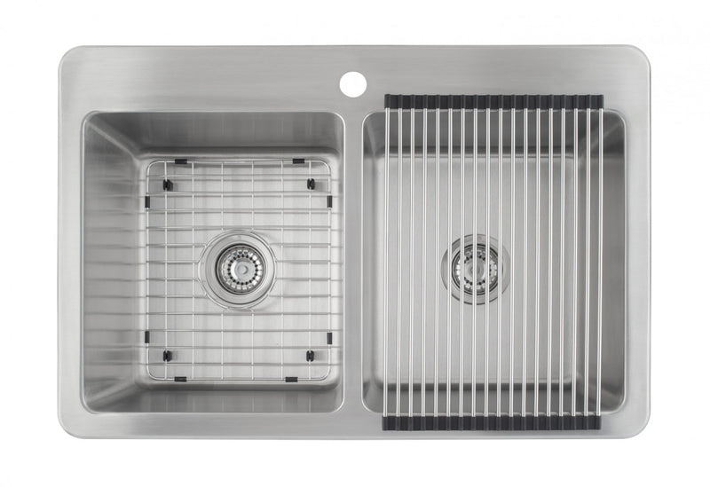 Évier de cuisine sous plan ou en surface (50/50) Ancona de série Valencia de 33 po - AN-3335