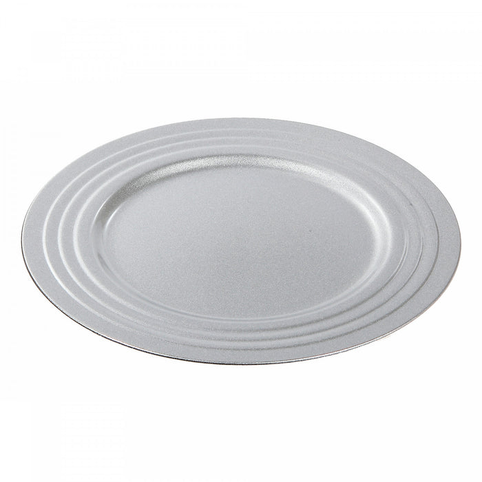 Assiette de présentation de 13 po argentée ornée de sphères - ensemble de 6