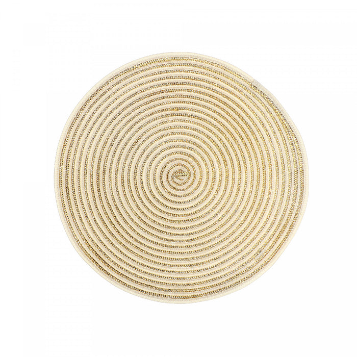 Napperon rond tissé doré brillant - ensemble de 12