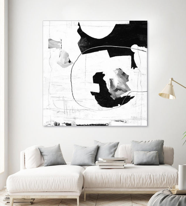 Œuvre d’art murale Giant Art « Traces Of Silver Iii » 54 x 54