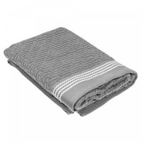 Serviette de bain brodée luxueuse 30 x 60 gris clair - ensemble de 2 serviettes
