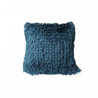 Coussin à fourrure bleu sarcelle - ensemble de 2 coussins
