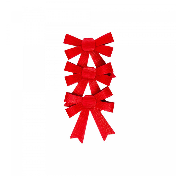 3 boucles brillantes rouges - ensemble de 6 articles d’emballage-cadeau