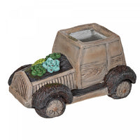 Pot à fleurs en forme de camion d'apparence bois de manguier