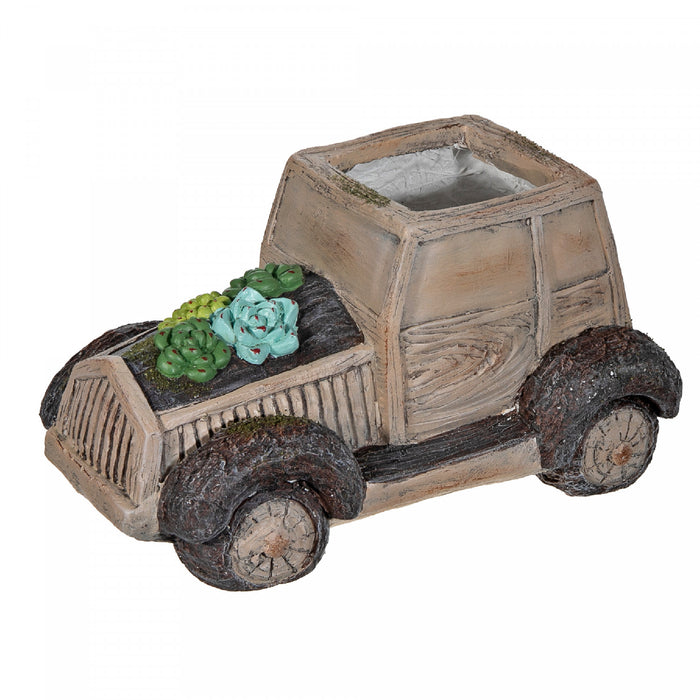 Pot à fleurs en forme de camion d'apparence bois de manguier