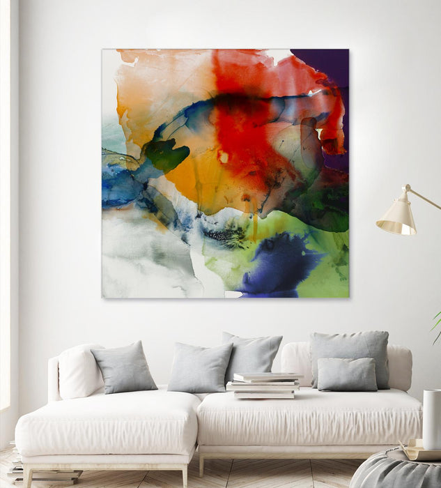 Œuvre d’art murale Giant Art « Vibrant Terrain I » 54 x 54