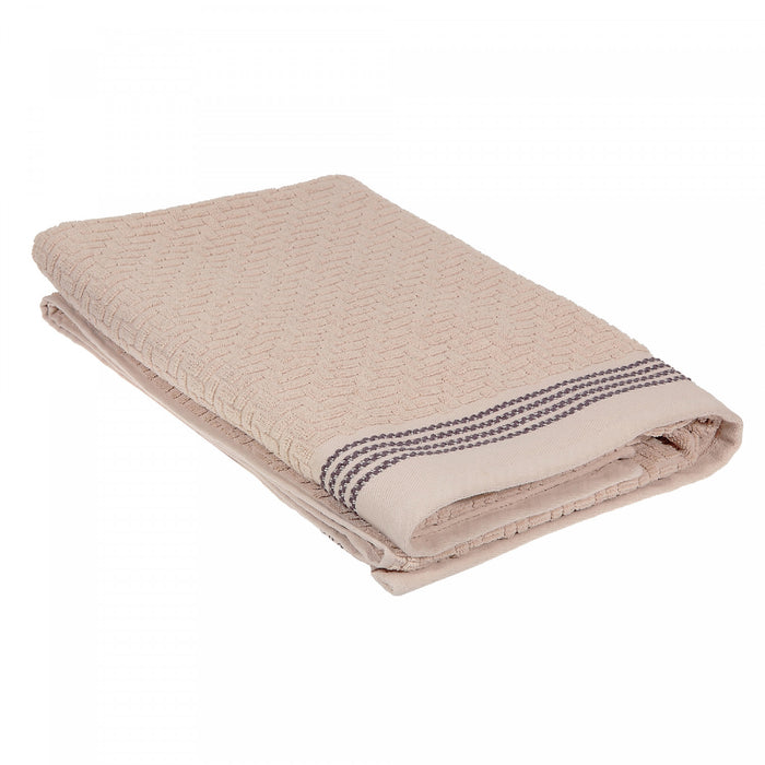 Serviette de bain brodée luxueuse 30 x 60 taupe - ensemble de 2 serviettes