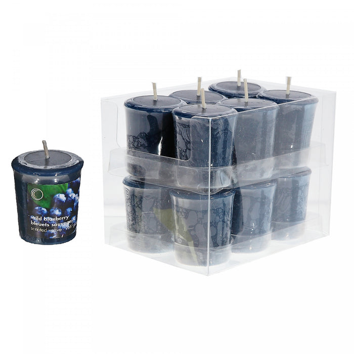 Bougie Mushroom Votive arôme de bleuets sauvages - ensemble de 12