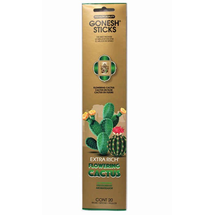 Ensemble de 8 paquets de bâtons d’encens au cactus en fleurs de Gonesh
