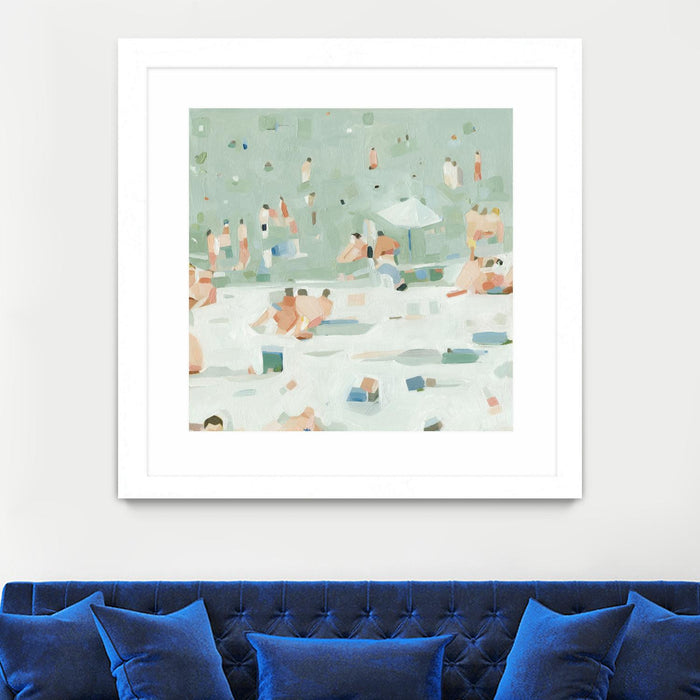 Œuvre d’art murale encadrée blanche et mate « Summer Confetti I » 30 x 30