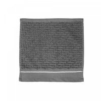 Débarbouillette brodée luxueuse 12 x 12 gris clair - ensemble de 6 serviettes