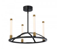 Lustre Infiniti noir et laiton mat à 4 ampoules à DEL intégrées