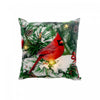 Coussin à DEL 18 x 18 en velours orné d’un cardinal solitaire sur un arbre - ensemble de 2 coussins