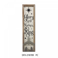 Panneau mural « Glory to The Newborn King » en métal encadré de bois