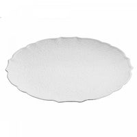 Assiette de service ronde blanche texturée - ensemble de 6