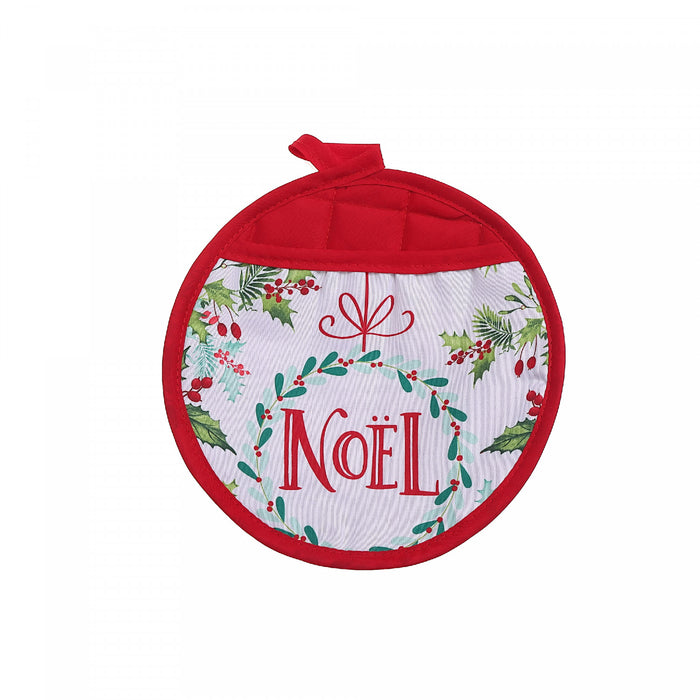 Poignée ronde ornée d’une couronne de Noël - ensemble de 6