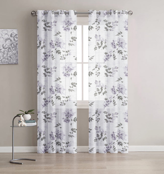 Paire de panneaux de rideaux lilas à oeillets Sondrio - 52X95