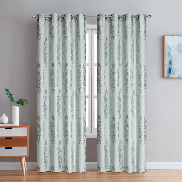 Paire de panneaux de rideaux gris à oeillets Exeter - 54x84