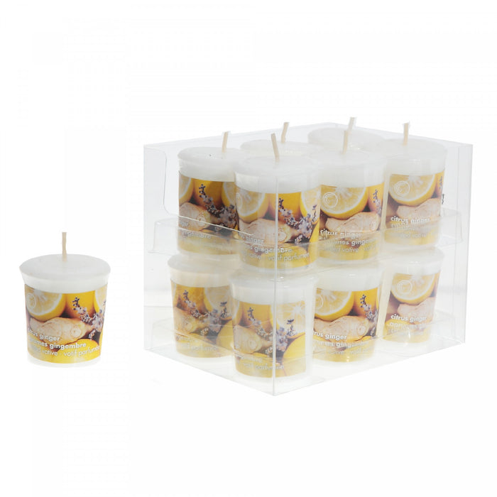Bougie Mushroom Votive arôme d’agrumes et gingembre - ensemble de 12