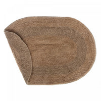 Tapis de salle de bain ovale uni taupe réversible 16 x 24 en coton - ensemble de 2
