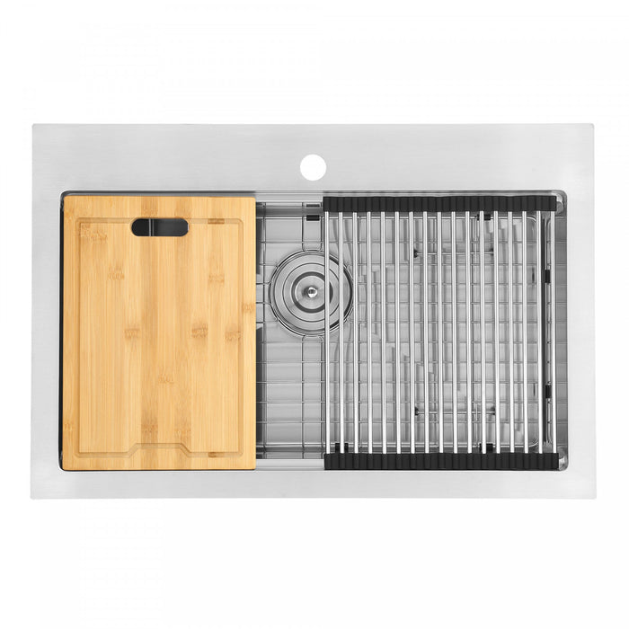 Évier de cuisine poste de travail sous plan ou en surface Ancona de 30 po - AN-33105