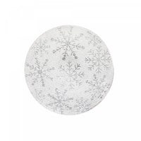 Napperon imprimé en corde de coton avec flocons de neige en aluminium argenté - ensemble de 12