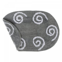 Tapis de salle de bain ovale gris réversible 16 x 24 en coton à motifs tourbillonnants - ensemble de 2