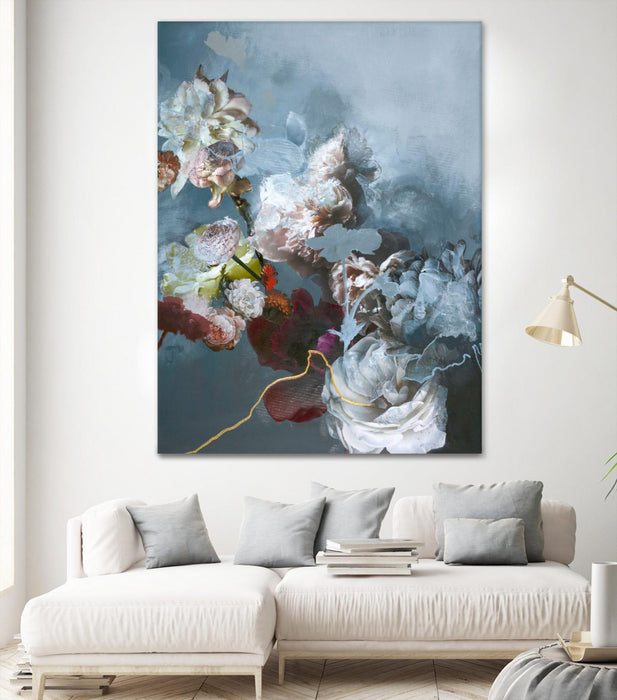 Œuvre d’art murale Giant Art « Haute Couture Blue » 72 x 54