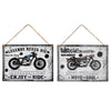 Panneau mural « Motorcycle » en métal ondulé - ensemble de 2