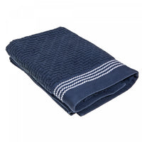 Serviette de bain brodée luxueuse 30 x 60 bleue - ensemble de 2 serviettes