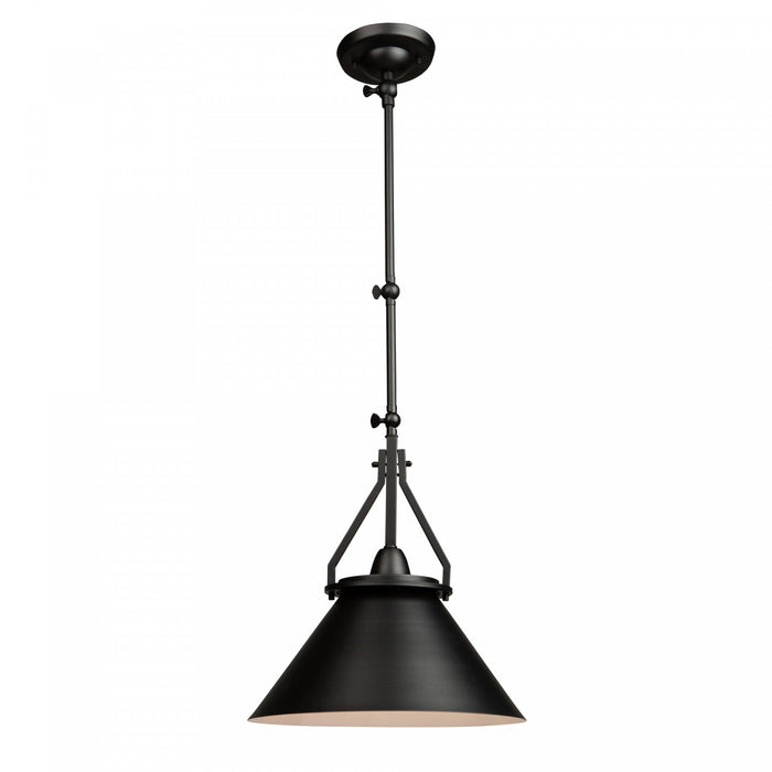 Luminaire suspendu de style applique murale Brydon noir à 1 ampoule