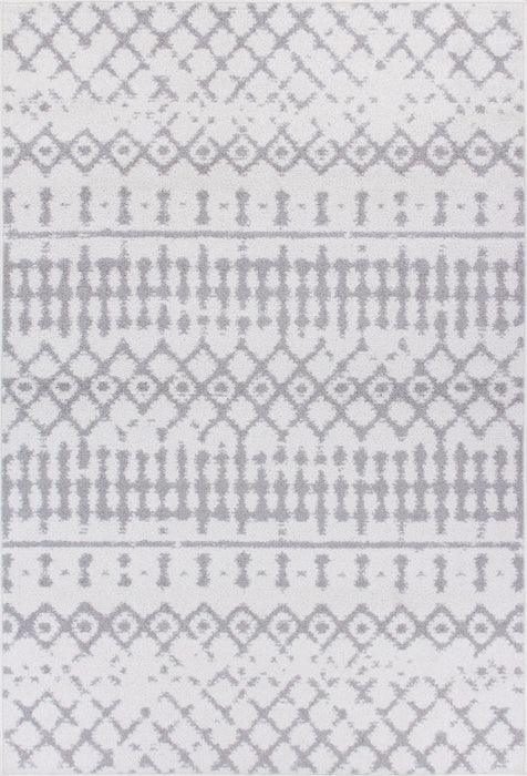 Carpette Lav grise à motifs marocains 5 x 8