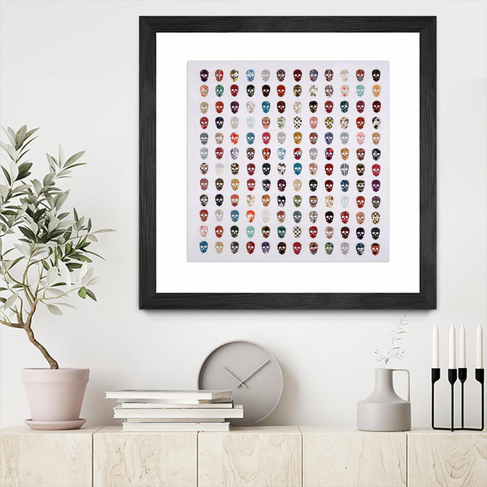 Œuvre d’art murale encadrée noire et mate « Gorgeous Crowd » 30 x 30