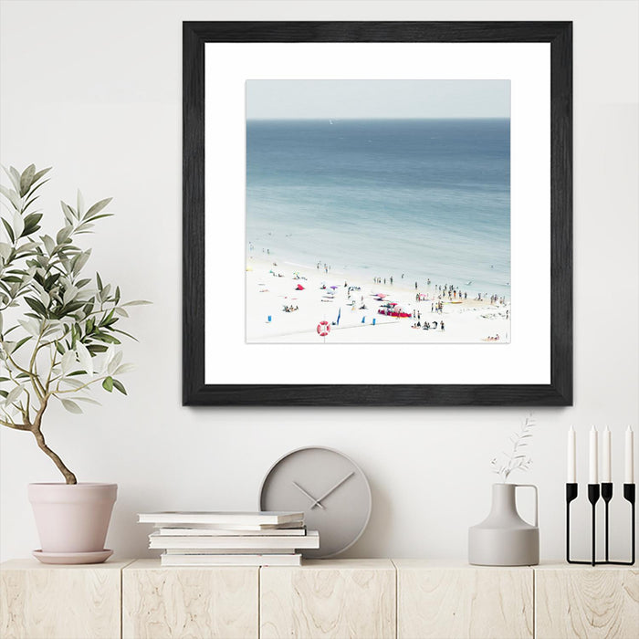 Œuvre d’art murale encadrée noire et mate « Sesimbra Ii » 36 x 36