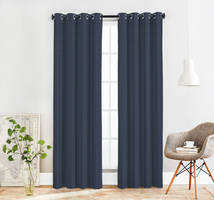 Paire de panneaux de rideaux bleus à oeillets Offaly - 54x95