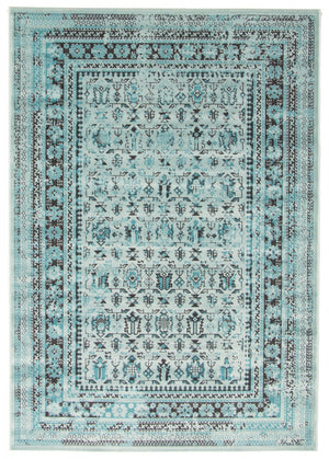 Carpette Awena turquoise 5 pi 3 po x 7 pi 7 po